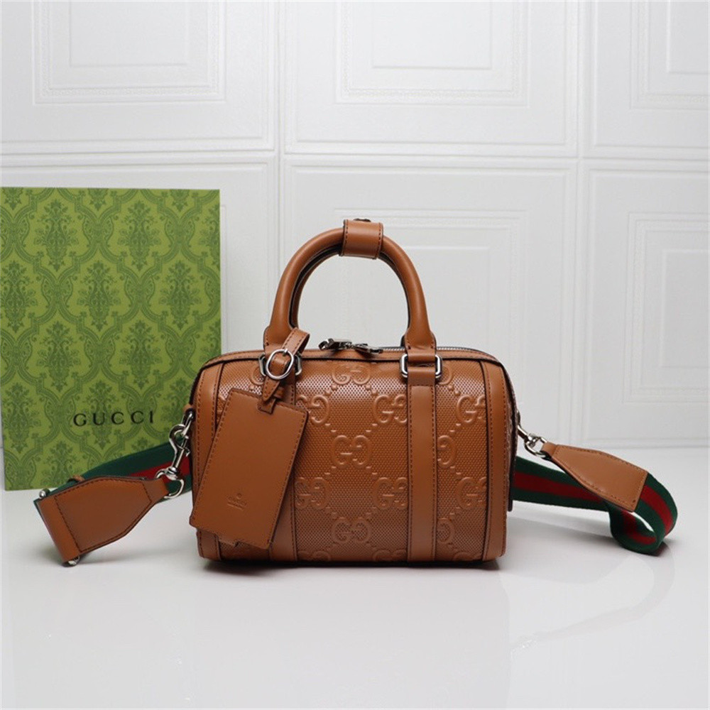 GUCCI JUMBO GG MINI DUFFLE BAG BROWN 8.6"W x 5.9"H x 4.9"D - Image 2