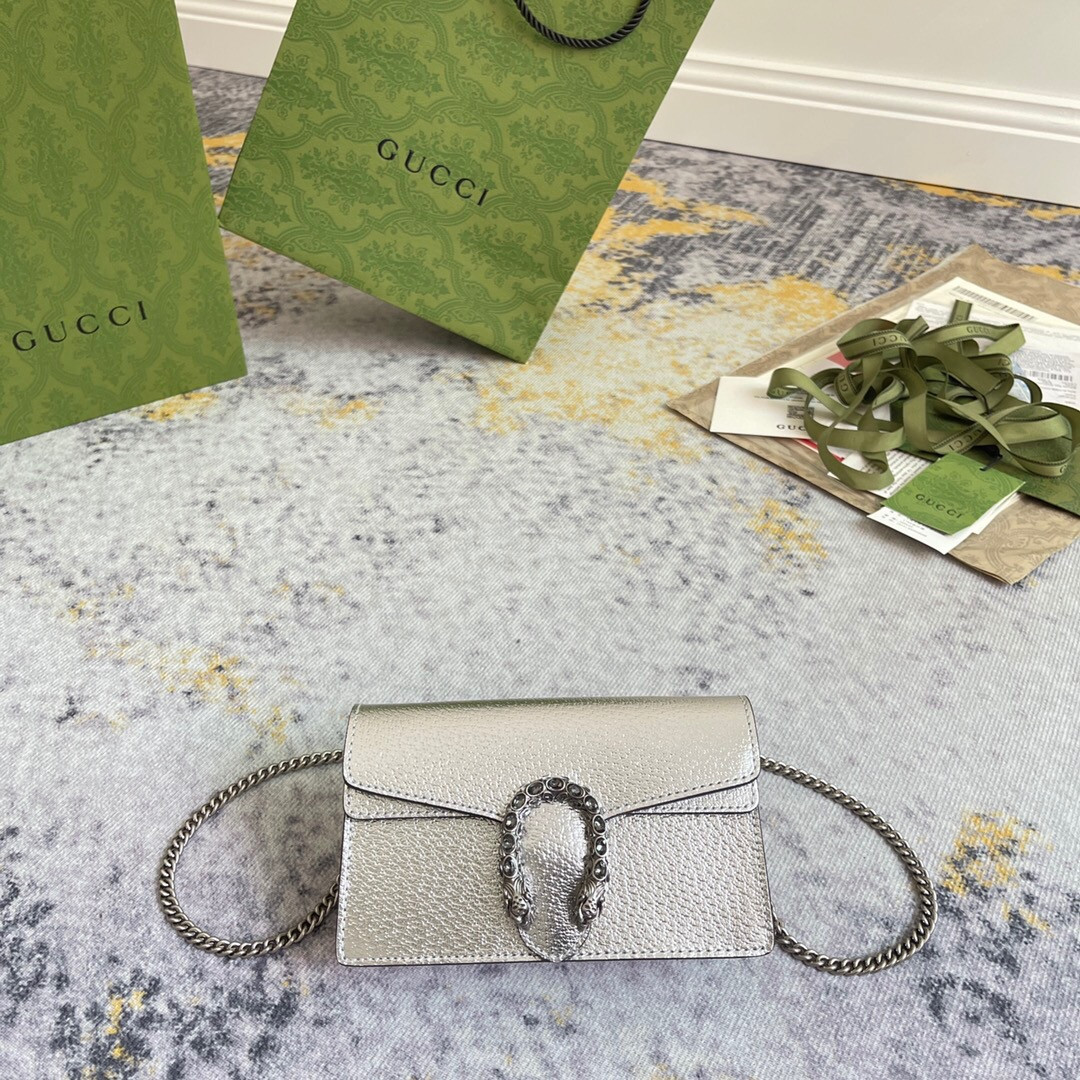 Alternative view of GUCCI Dionysus super mini bag Silver
