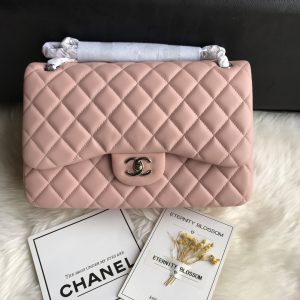 CHANEL CLASSIC FLAP JUMBO 30CM CF PINK SILVER