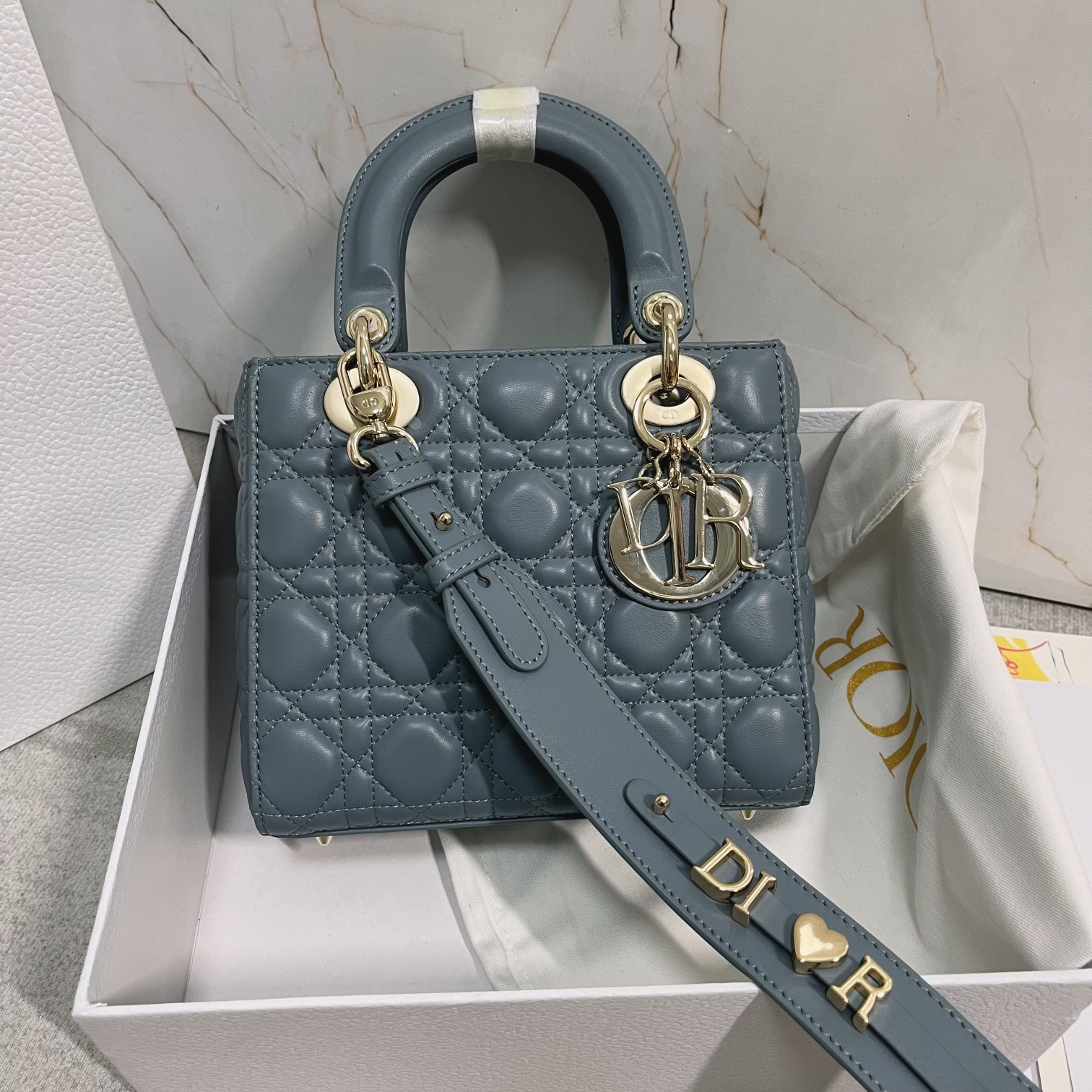 Alternative view of Small Lady Dior My ABCDior Bag Cloud Blue 8 x 6.5 x 3 inches
