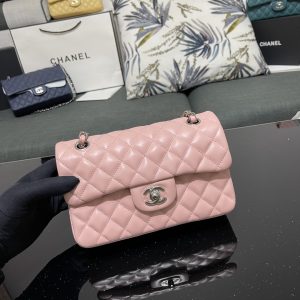 Alternative view of CHANEL SMALL CLASSIC HANDBAG Lambskin Pink 5.7 × 9 × 2.3 in