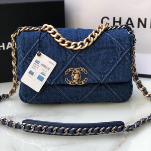Alternative view of CHANEL 19 HANDBAG Ruthenium-Finish Metal Navy 6.2 ¡Á 10.1 ¡Á 3.5 in
