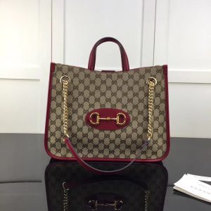 Alternative view of Gucci GG Unisex Gucci 1955Horsebit Large Tote Bag-Red 35x27x12cm