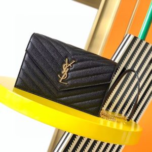 YSL Cassandra WOC envelope chain wallet 19 x 12.5 x 3.5cm