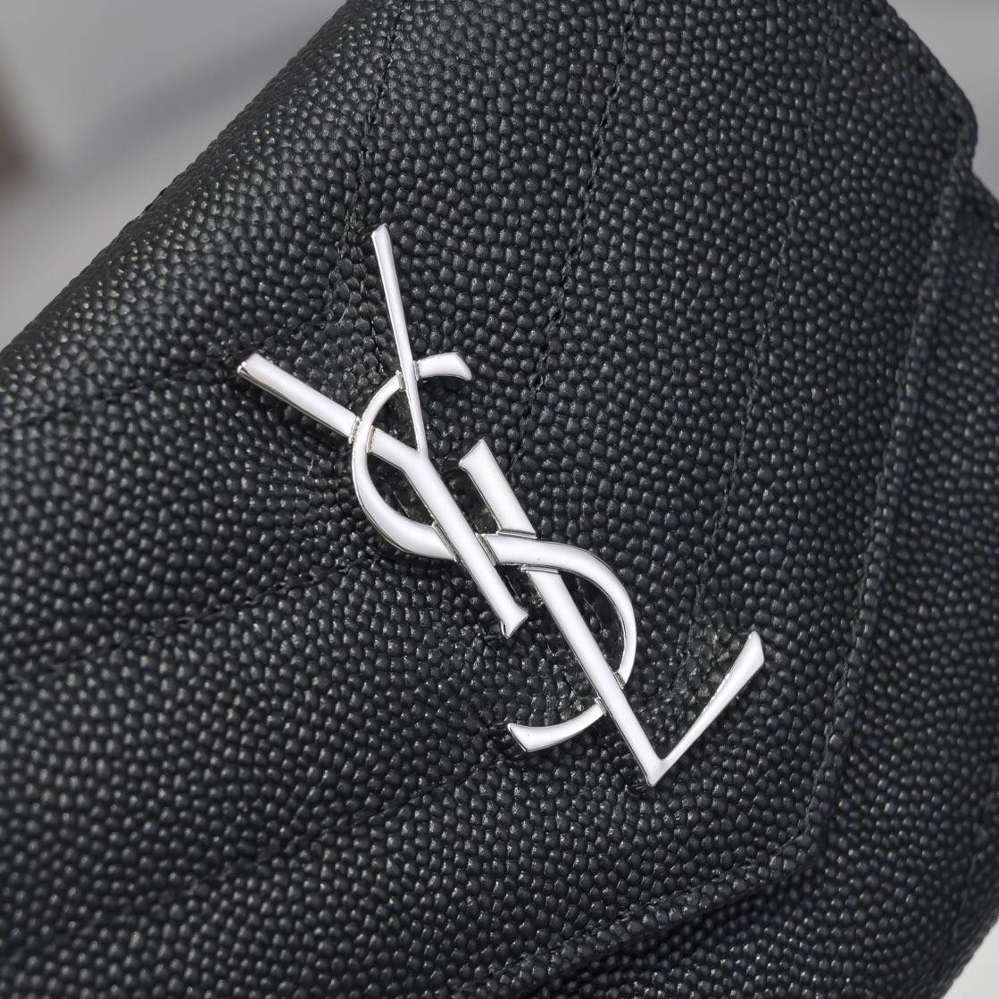 YSL cassandre matelass¨¦ compact tri fold wallet in grain de poudre leather 12.5 x 10 x 2.5 cm - Image 10