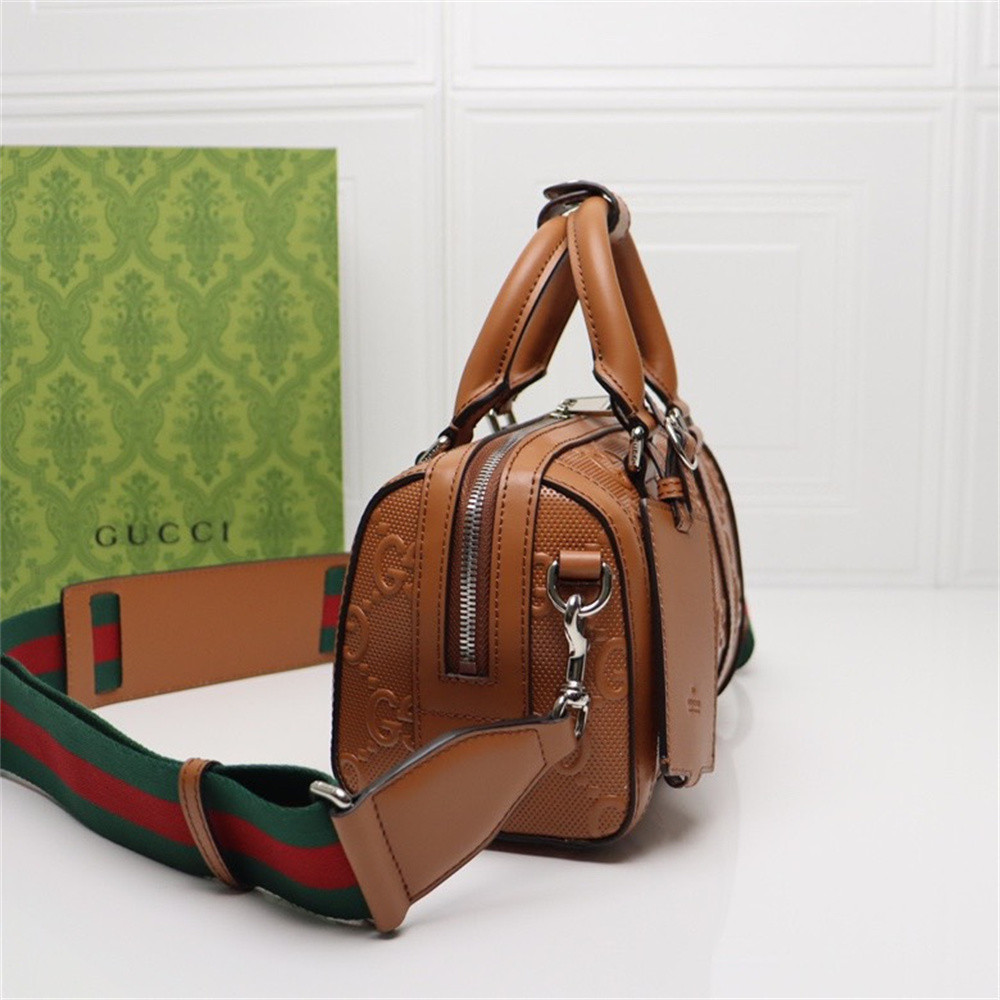 GUCCI JUMBO GG MINI DUFFLE BAG BROWN 8.6"W x 5.9"H x 4.9"D - Image 3