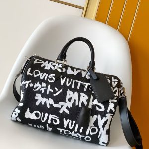 Alternative view of LV SPEEDY P9 BANDOULI¨¨RE 30 SCRIBBLE Handbag M26175 22.5x18x32cm