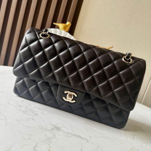 CHANEL CLASSIC HANDBAG Gold Metal 15.5×25.5×6.5cm