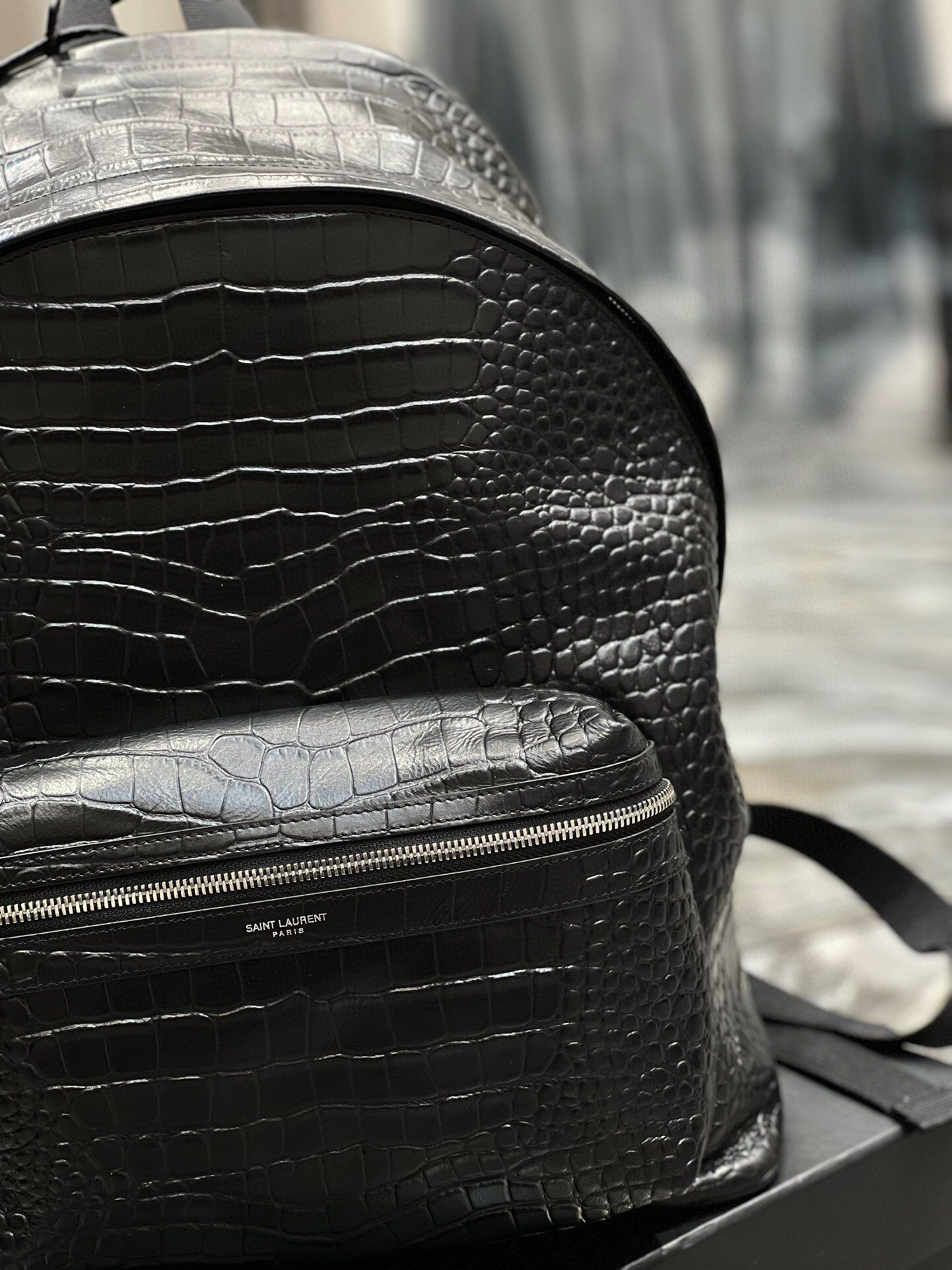 YSL CITY BACKPACK IN CROCODILE-EMBOSSED LEATHER 12.2 X 16.1 X 8.6 inches - Image 7
