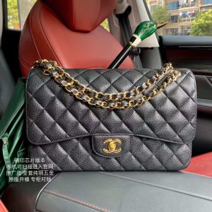 Alternative view of Chanel Classic Flap Jumbo 30cm CF Black Gold 19.5x30x10cm