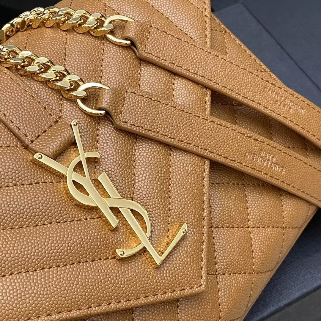 YSL ENVELOPE MEDIUM in MATELASS¨¦ lambskin 24x17.5x6cm - Image 8
