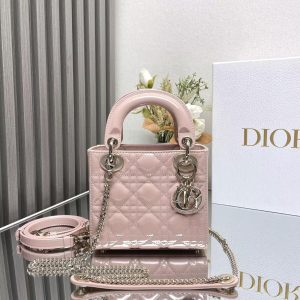 MINI LADY DIOR DIORAMOUR BAG 17x15x7cm