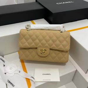 CHANEL SMALL CLASSIC HANDBAG GRAINED CALFSKIN 14.5×23×6cm