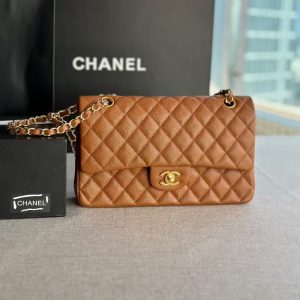 CHANEL SMALL CLASSIC HANDBAG Grained Calfskin 14.5×23×6cm