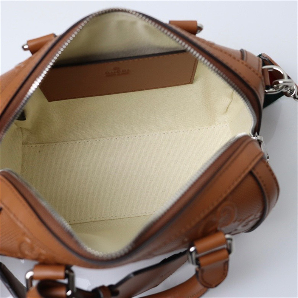 GUCCI JUMBO GG MINI DUFFLE BAG BROWN 8.6"W x 5.9"H x 4.9"D - Image 8