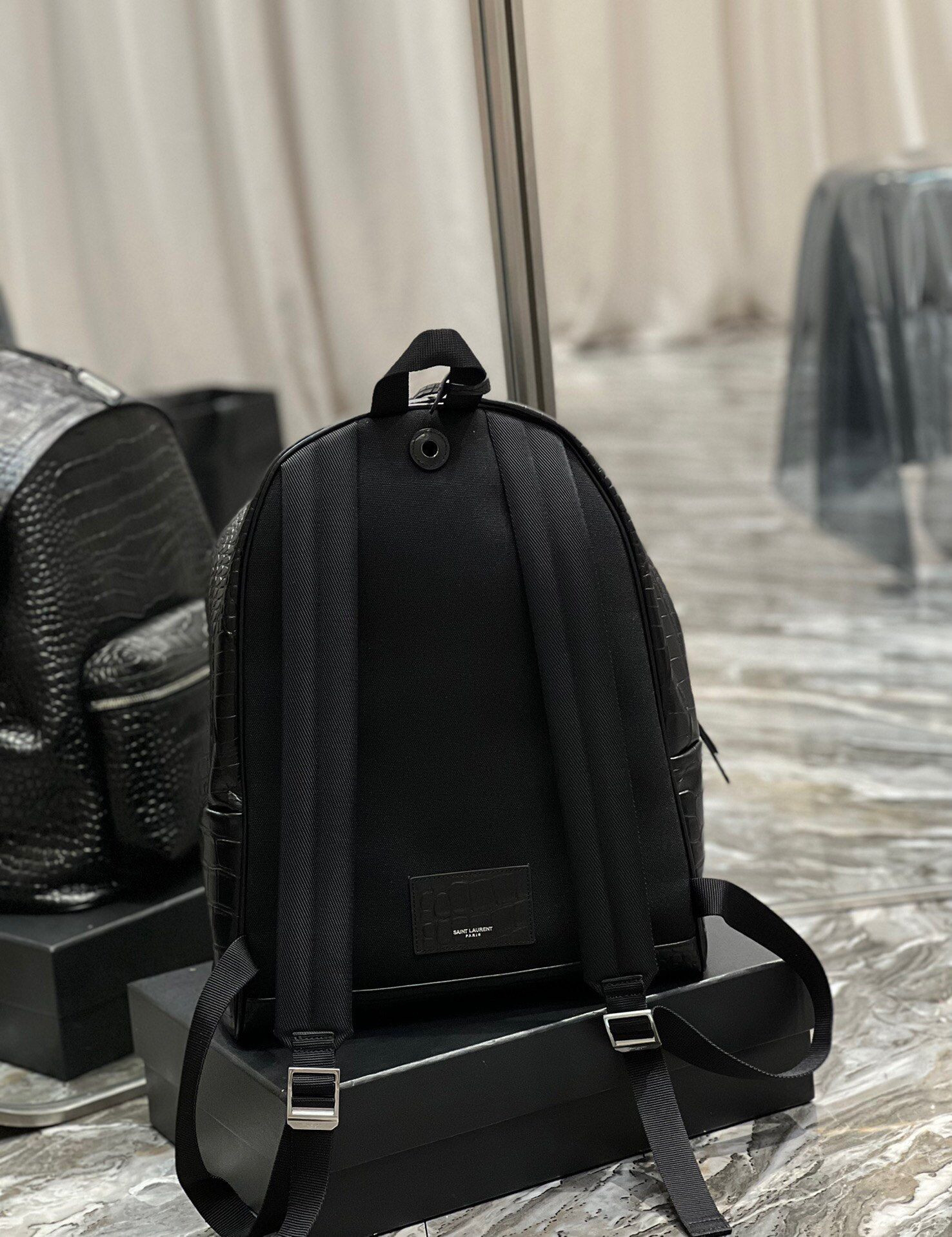 YSL CITY BACKPACK IN CROCODILE-EMBOSSED LEATHER 12.2 X 16.1 X 8.6 inches - Image 3