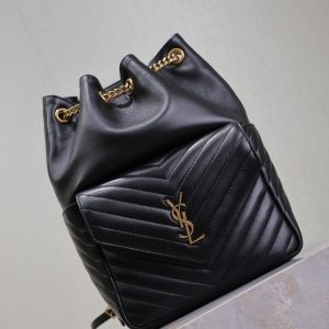 YSL Saint Laurent Joe Drawstring Quilted Backpack 22x29x15cm