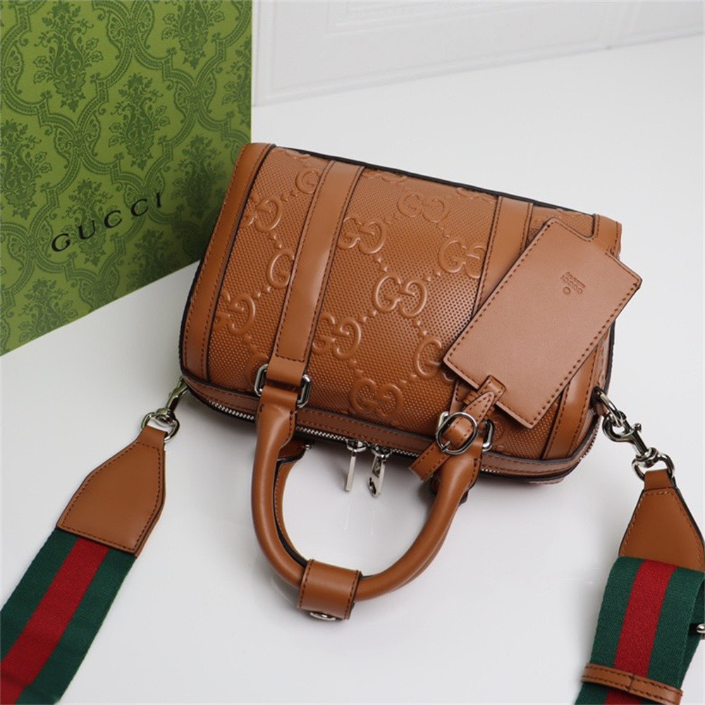 GUCCI JUMBO GG MINI DUFFLE BAG BROWN 8.6"W x 5.9"H x 4.9"D - Image 4