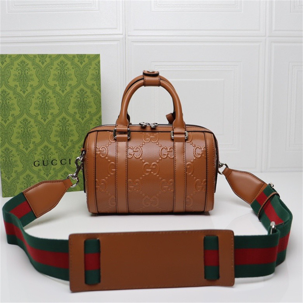 GUCCI JUMBO GG MINI DUFFLE BAG BROWN 8.6"W x 5.9"H x 4.9"D - Image 6