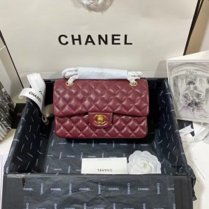 CHANEL SMALL CLASSIC HANDBAG Gold Metal 14.5×23×6cm