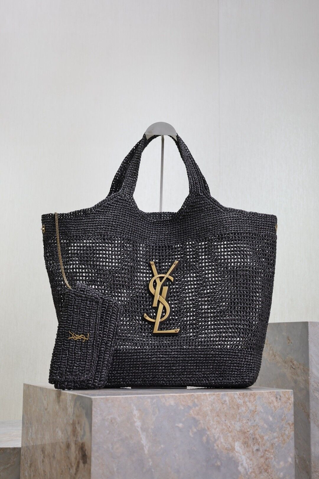 YSL ICARE IN RAFFIA 37-55x43x5cm - Image 2