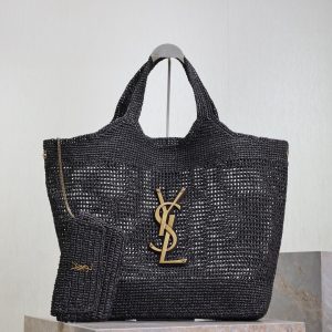 YSL ICARE IN RAFFIA 37-55x43x5cm