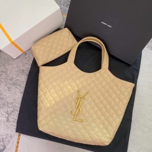 YSL ICARE MAXI SHOPPING BAG IN QUILTED LAMBSKIN