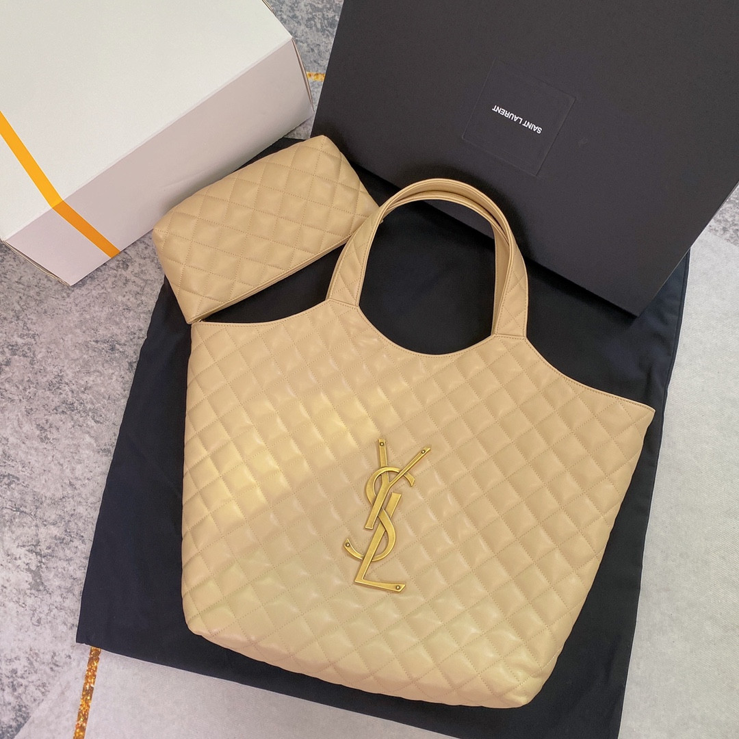 YSL ICARE MAXI SHOPPING BAG IN QUILTED LAMBSKIN