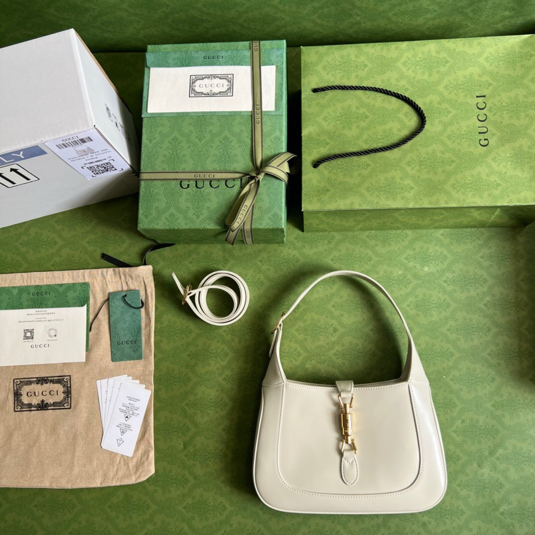 GUCCI JACKIE SMALL SHOULDER BAG Ivory 10.8"W x 7.5"H x 1.6"D - Image 4