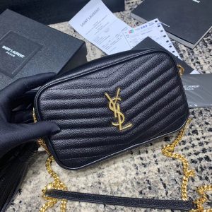 Alternative view of YSL LOU MINI BAG IN QUILTED MATTE CRINKLED LEATHER - Handbags - YSL - Luxury Brands Bags