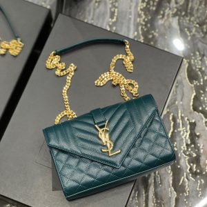 Alternative view of ENVELOPE SMALL BAG IN MIX MATELASS¨¦ GRAIN DE POUDRE EMBOSSED LEATHER 21CM - Handbags - YSL - Luxury Brands Bags
