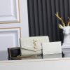 UPTOWN CHAIN WALLET IN CROCODILE-EMBOSSED SHINY LEATHER 7.5 X 4.7 X 1.2 INCHES