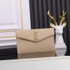 UPTOWN POUCH IN GRAIN DE POUDRE EMBOSSED LEATHER DARK BEIGE 10.6 X 6.2 X 0.7 INCHES