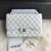 Chanel Classic Flap Jumbo 30cm CF White Silver