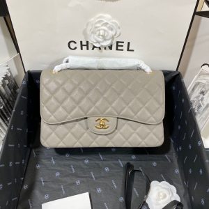 Chanel Classic Flap Jumbo30 CF Grey Gold