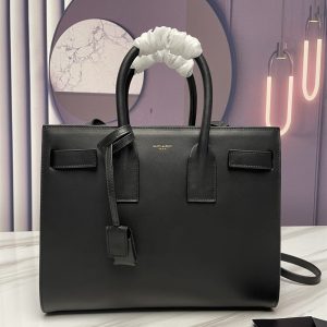 YSL SAC DE JOUR SMALL IN SHINY LEATHER BLACK