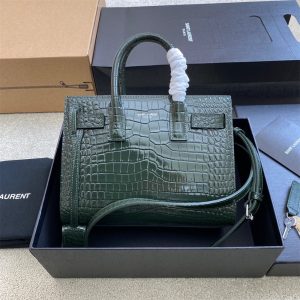 Alternative view of YSL SAC DE JOUR NANO IN CROCODILE EMBOSSED LEATHER GREEN 8.6 X 6.8 X 3.5 INCHES
