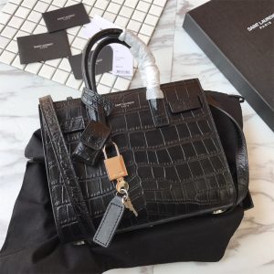 Alternative view of YSL SAC DE JOUR NANO IN MATTE CROCODILE EMBOSSED LEATHER BLACK