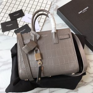 Alternative view of YSL SAC DE JOUR NANO IN MATTE CROCODILE EMBOSSED LEATHER DARK GREY