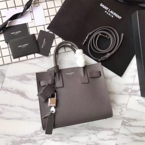 Alternative view of YSL SAC DE JOUR NANO IN GRAINED LEATHER GREY