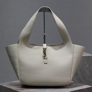 YSL BEA IN GRAINED LEATHER White