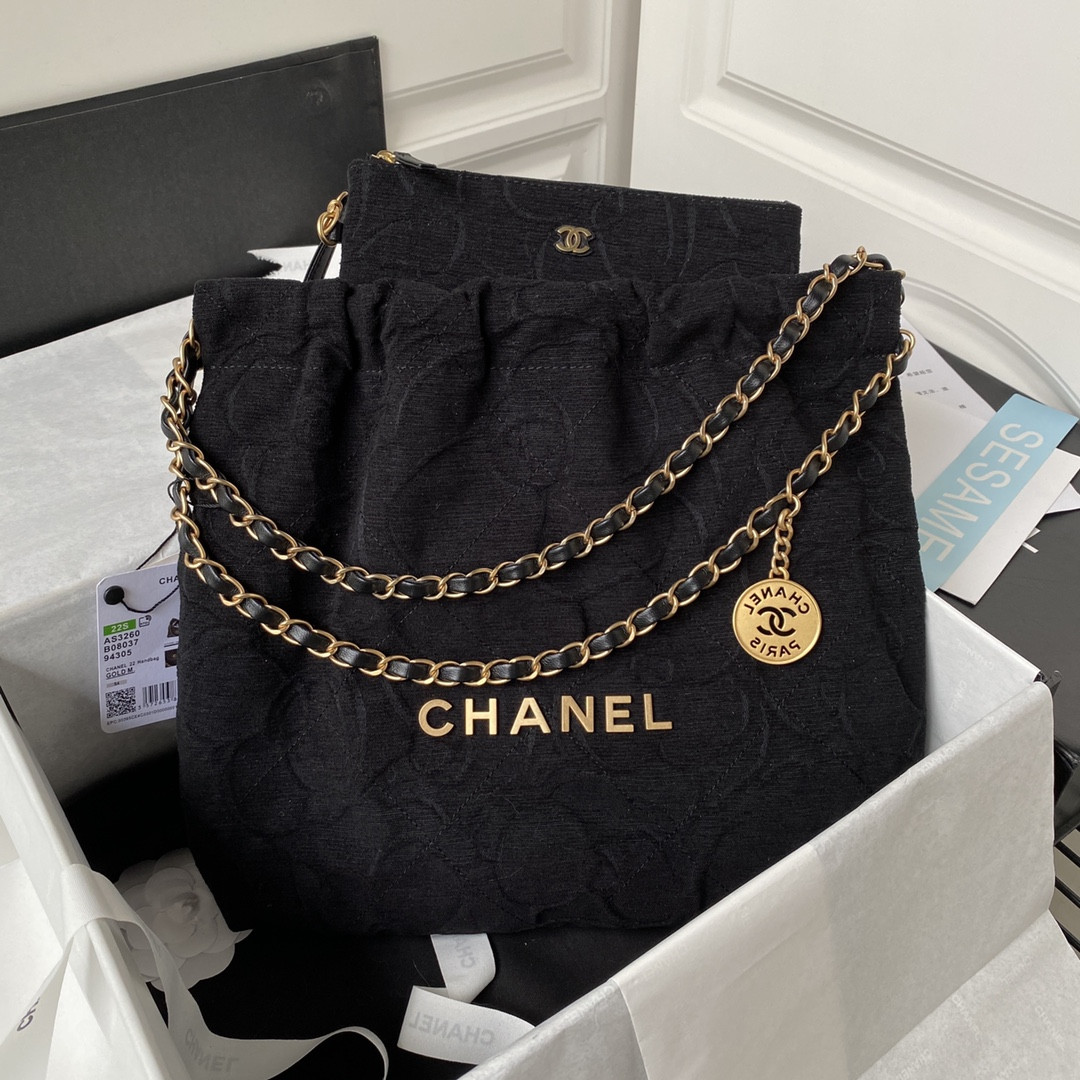 Alternative view of CHANEL 22 SMALL HANDBAG velvet BLACK 13.7¡Á14.4¡Á2.7 in