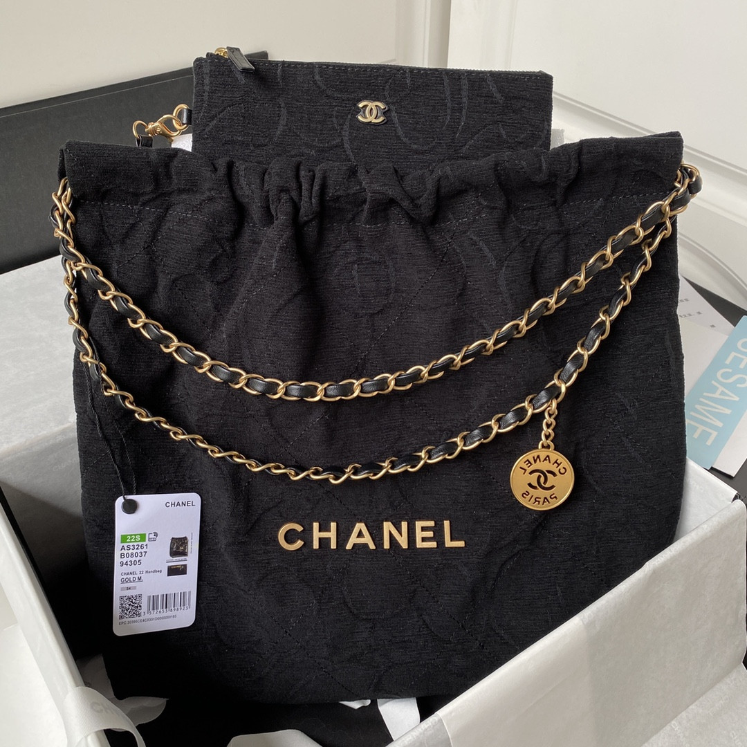Alternative view of CHANEL 22 HANDBAG velvet black 15.21¡Á16.38¡Á3.12 in