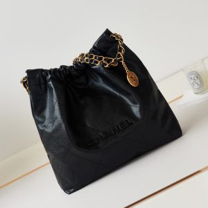 Alternative view of CHANEL 22 SMALL HANDBAG Shiny Calfskin & GOLD Metal BLACK 13.7¡Á14.4¡Á2.7 in