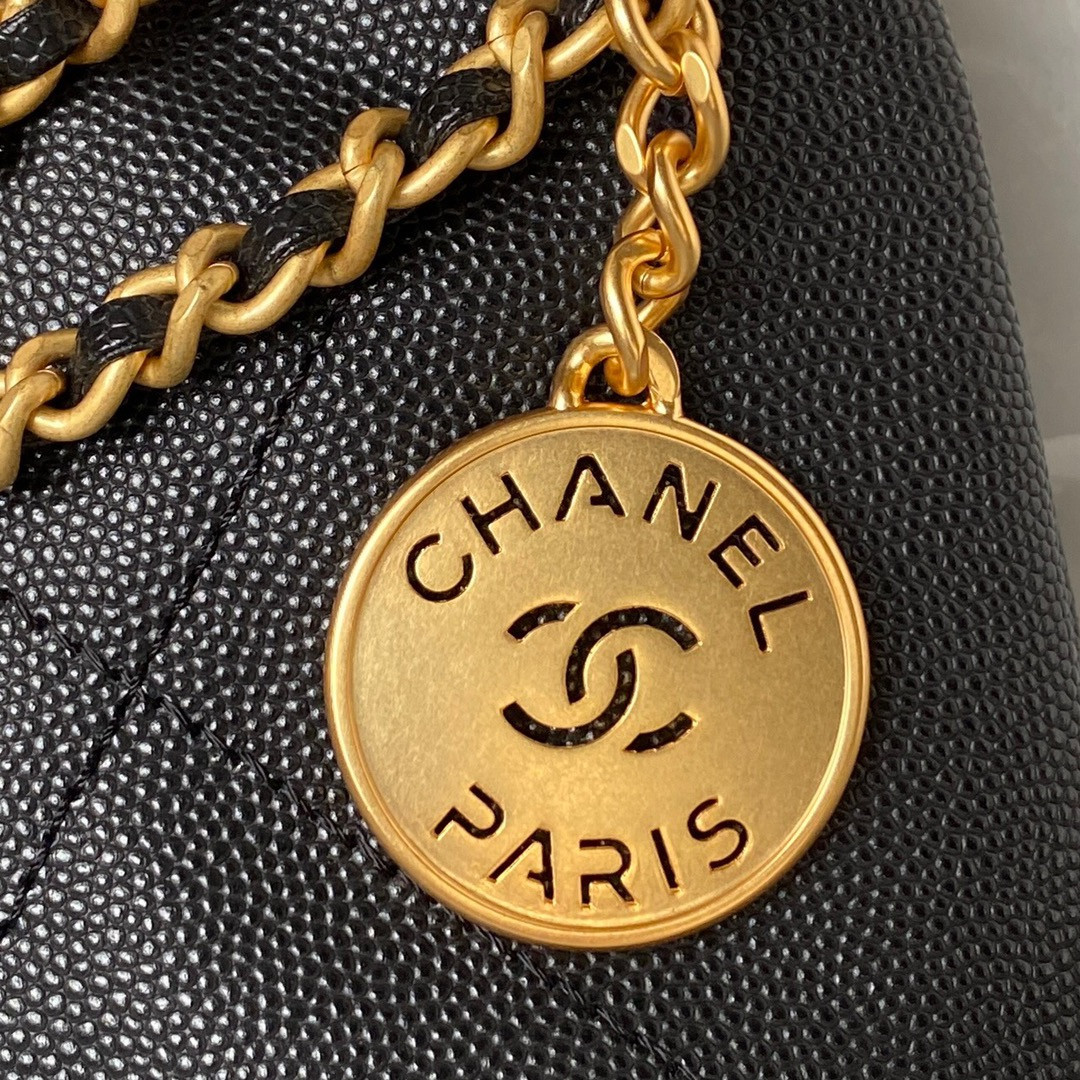 CHANEL 22 MINI HANDBAG GRAINED LEATHER BLACK 7.8 ¡Á 7.4 ¡Á 2.3 in - Image 4