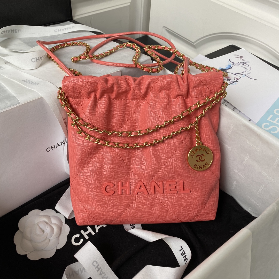 Alternative view of CHANEL 22 MINI HANDBAG GRAINED LEATHER RED 7.8 ¡Á 7.4 ¡Á 2.3 in
