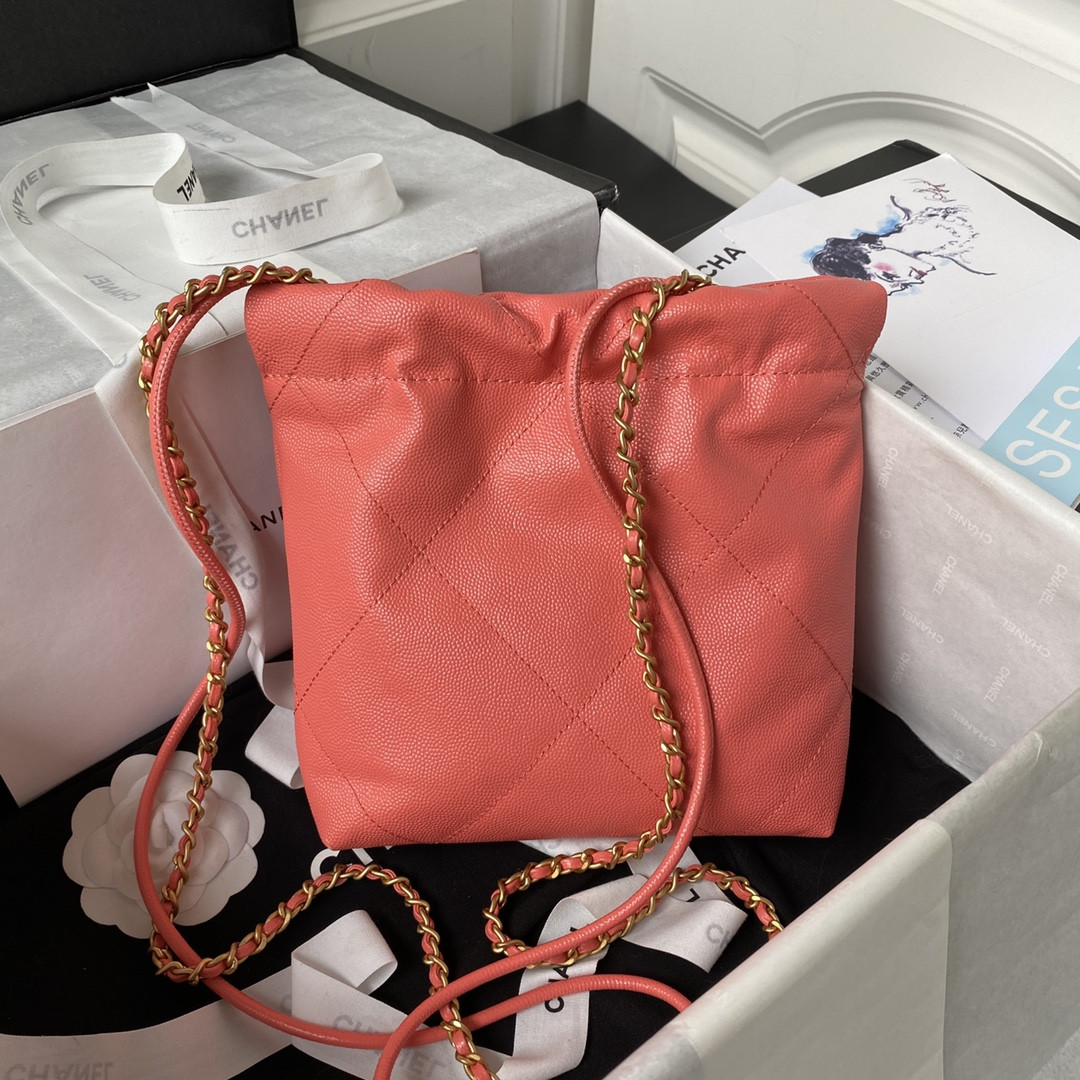CHANEL 22 MINI HANDBAG GRAINED LEATHER RED 7.8 ¡Á 7.4 ¡Á 2.3 in - Image 3