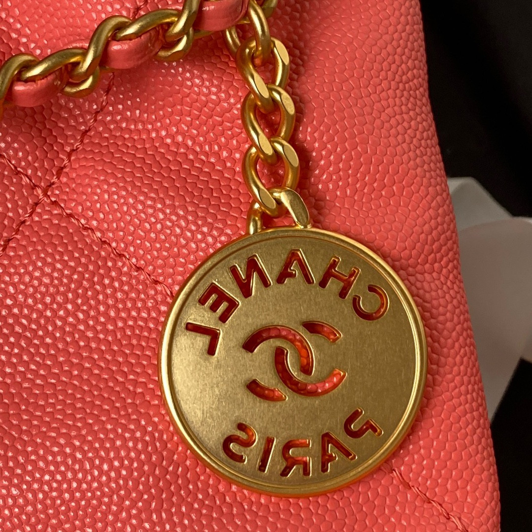 CHANEL 22 MINI HANDBAG GRAINED LEATHER RED 7.8 ¡Á 7.4 ¡Á 2.3 in - Image 4