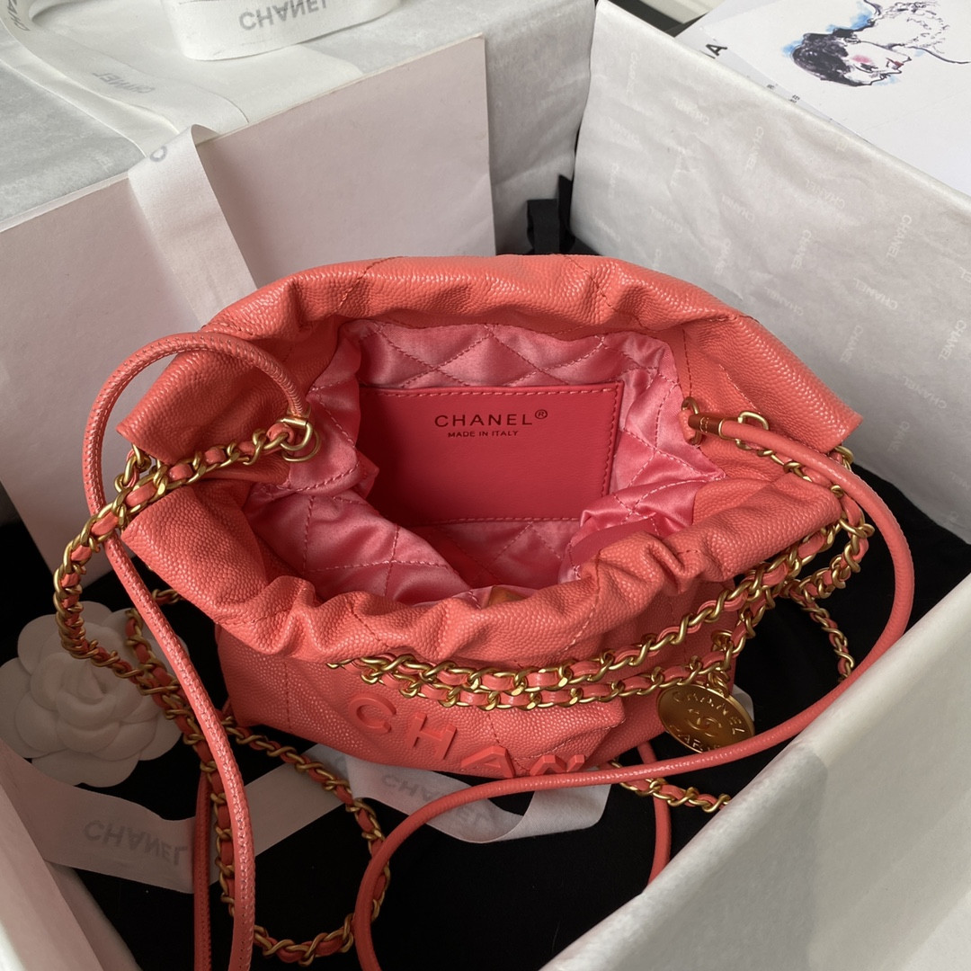 CHANEL 22 MINI HANDBAG GRAINED LEATHER RED 7.8 ¡Á 7.4 ¡Á 2.3 in - Image 6