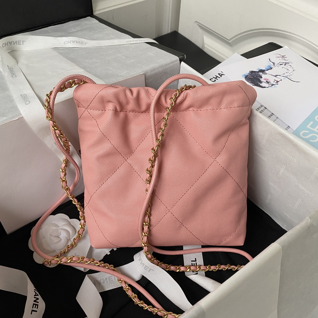 CHANEL 22 MINI HANDBAG GRAINED LEATHER PINK 7.8 ¡Á 7.4 ¡Á 2.3 in - Image 3